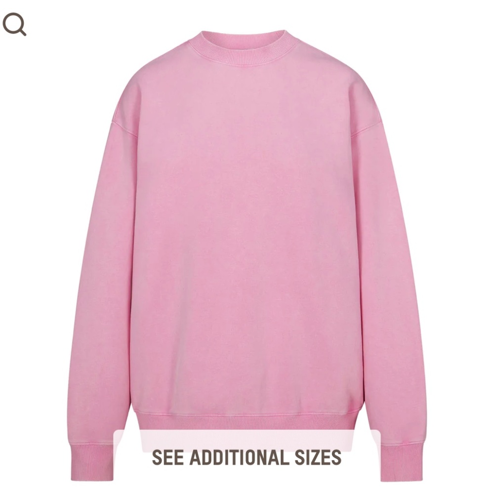 SKIMS BOYFRIEND FLEECE CREW NECK PULLOVER